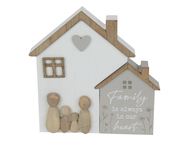 18cm Family House Plaque with Rock Family