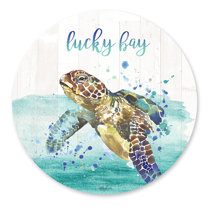33cm Set of 6 Round Placemat Lucky Turtle by Kelly Lane