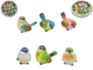 5cm Marble Birds in Display Nest 18 Asstd (18=Free Display)
