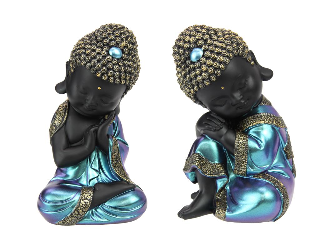 21cm Resting Buddha in Shiny Finish 2 Asstd