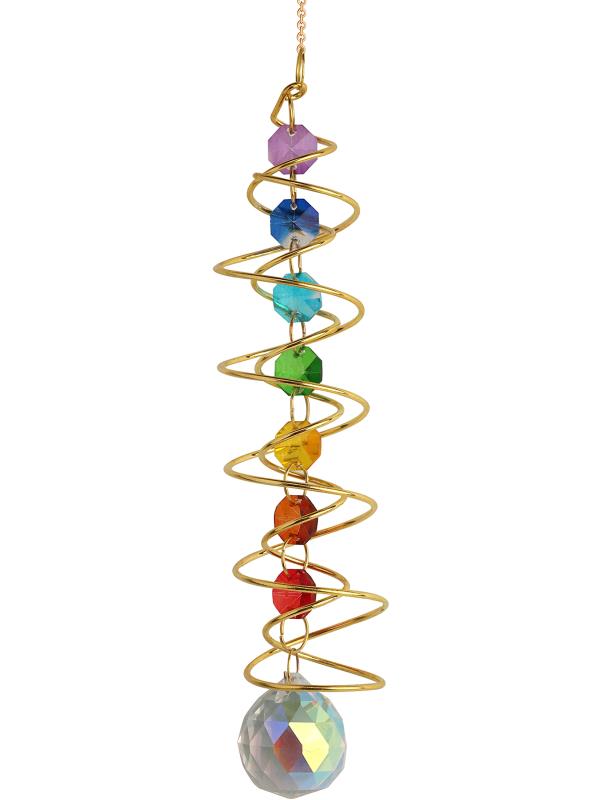 40cm Double Spiral Chakra Crystal Suncatcher