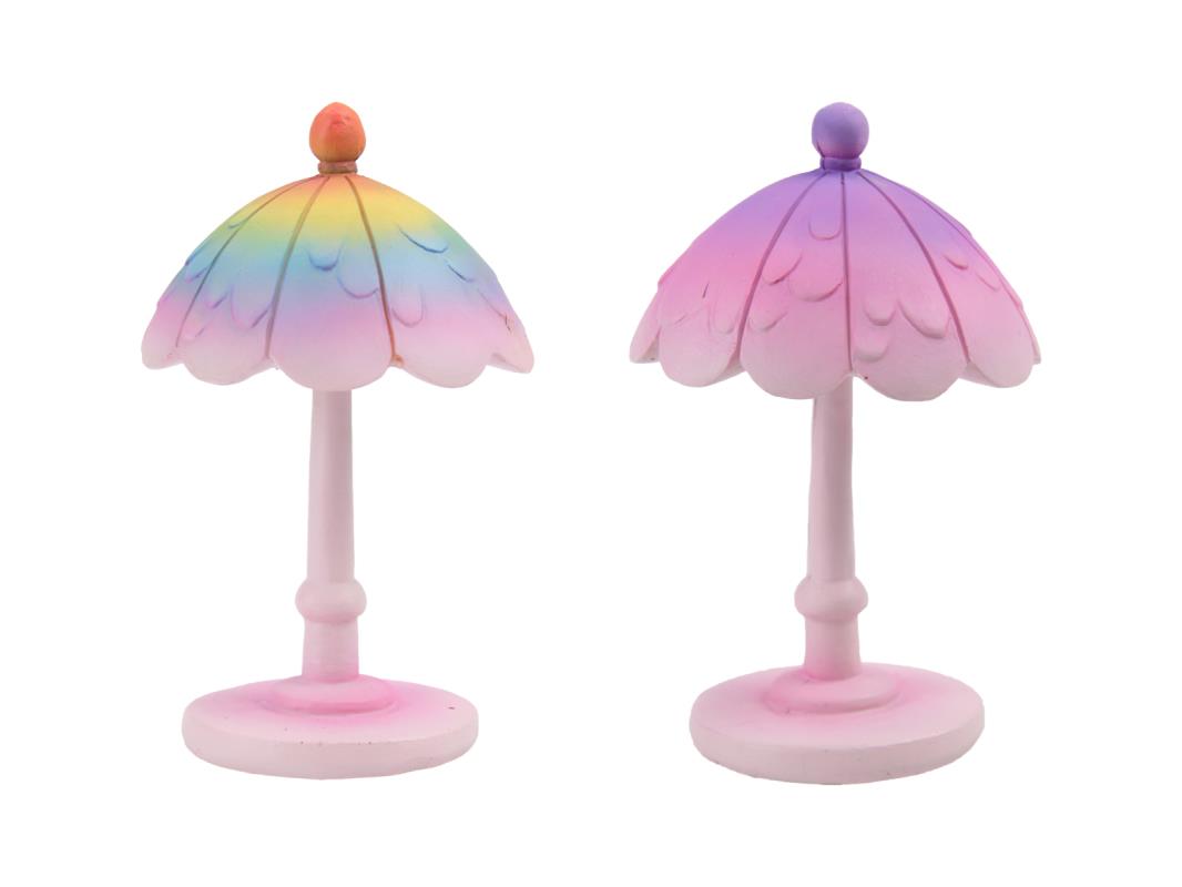 11cm Fairy Garden Umbrella on Stand 2 Asstd