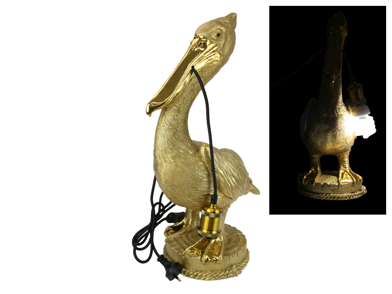 55cm Gold Pelican Light Holder