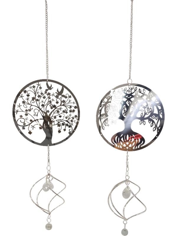 70cm Silver Tree of Life Spiral Hanger 2 Asstd