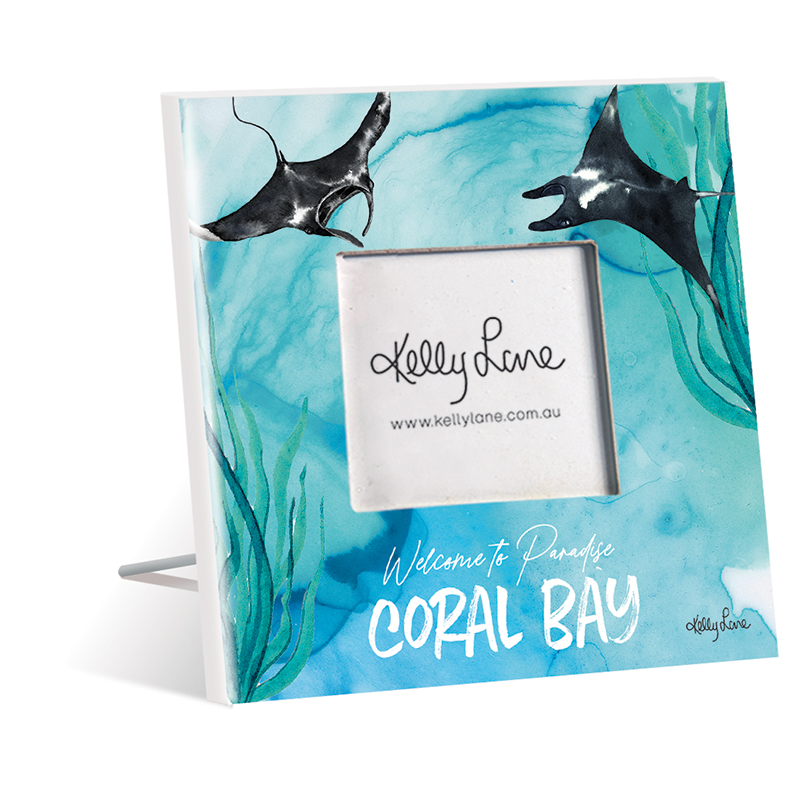 20x20cm Photo Frame (4x4" Photo) Manta Ray by Kelly Lane