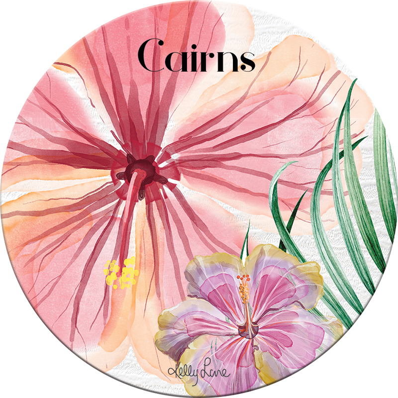 16cm Round Trivet Hibiscus by Kelly Lane