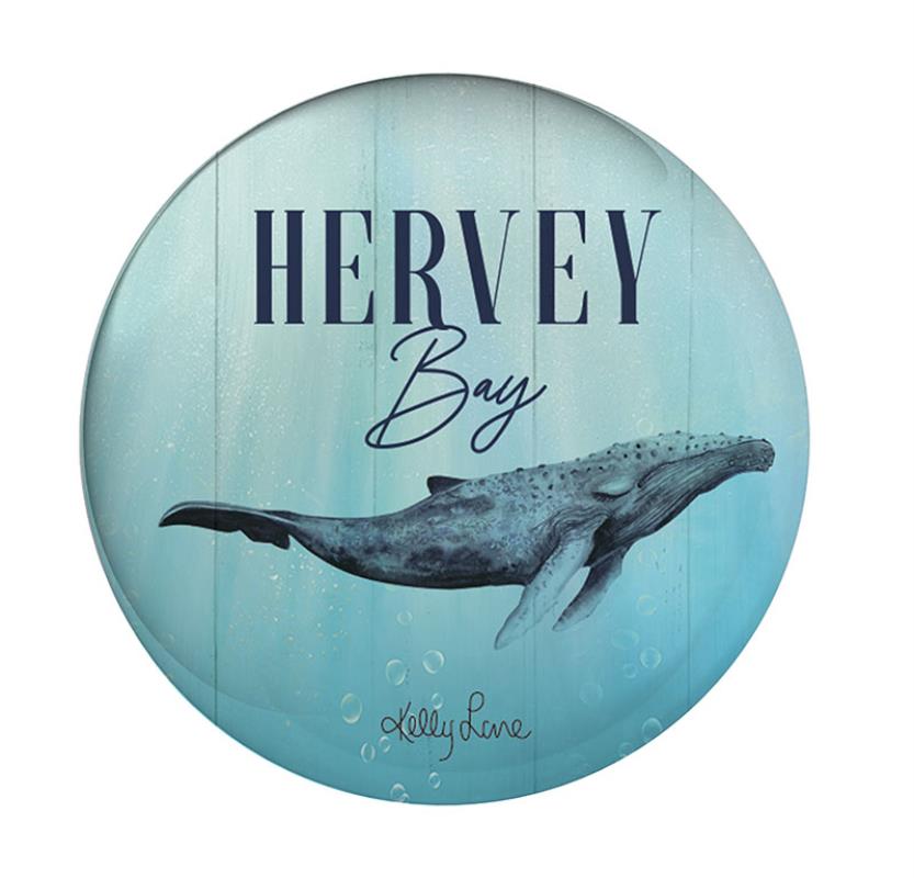 5cm Glass Dome Magnet Whale by Kelly Lane