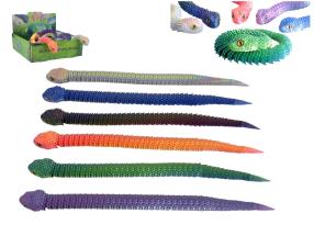 45cm 3D Printed Scaley Snake 6 Asstd (12=Free Display)