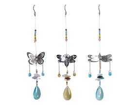 23cm Butterfly, Dragonfly & Bee Suncatcher Hanger 6 Asstd (36=Free Display)