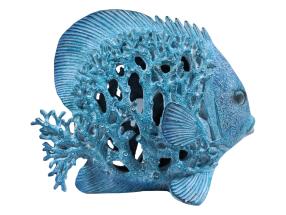 27cm Blue Decor Fish with Coral Finish