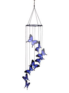 Metal 8-Pc Blue Ulysses Butterfly Wind Chime