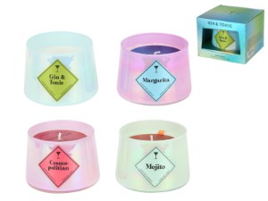 300gram Cocktail Candle in Lustre Glass 4 Asstd