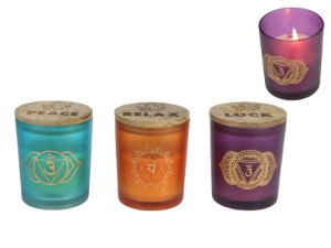 10cm Crystal Chips Scented Candles 3 Asstd