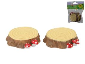 Set of 2 Fairy Garden Stump with Mushroom (Hang Sell Packaging)