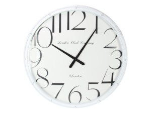 73cm White Washed Decor Clock (Window Box)