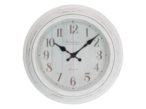 23cm Small White-Washed Décor Clock (Window Box)