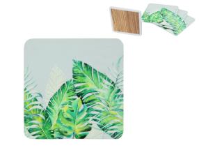 Set of 4 10x10cm Eucalyptus Coaster