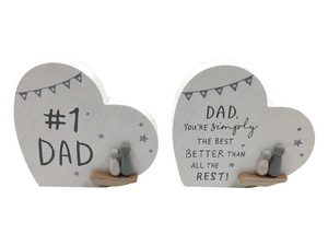 17cm Heart with Dad Wording 2 Asstd