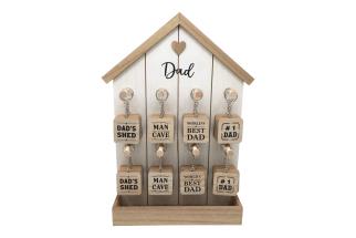 4cm Square Keyring with Dad Design 4 Asstd on Display (32=Free Display)