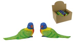 14cm Rainbow Lorikeet Paperweight 2 Asstd Bulk Packing (16=Divider Perforated Box)