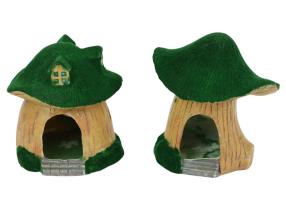 10cm Fairy Garden House with Grass Roof 2 Asstd