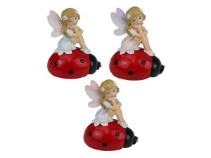 8cm Fairy Sitting on Ladybug 3 Asstd