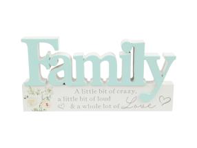 24cm Family Plaque with Wording & Leaves