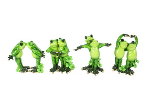 13cm Marble Look Frog Lovers 4 Asstd