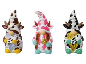 12cm Gnome with Cow Design 3 Asstd