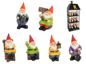 7cm Fairy Garden Gnomes in Display 6 Asstd (72=Free Display)