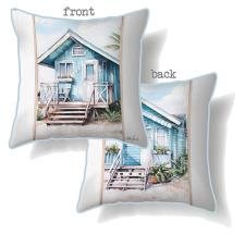 45x45cm Cushion with Coastal Beach Design by Kelly Lane