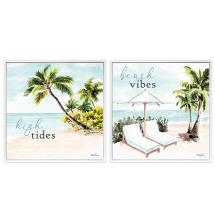 40x40cm Framed Canvas Print with Palm Design by Kelly Lane 2 Asstd