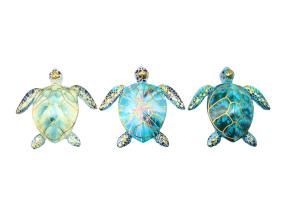 9cm Turtle Magnet with Gold Foil Print 3 Asstd