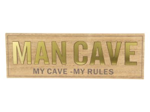 30x10cm Man Cave Plaque with Gold Writing