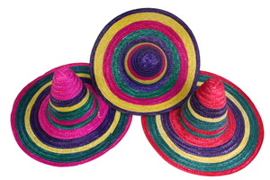 49cm Multicoloured Mexican Sombrero Party Hat 3 Asstd