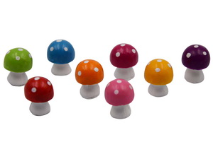 Miniature 2cm Coloured Craft Mushrooms 8