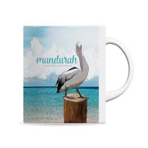 325ml Porcelain Mug Pelican on Log by Kelly Lane