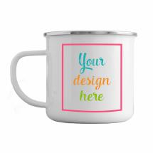 350ml Enamel Mug BLANK with Custom Design "Insert Custom Print and Text"