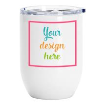 450ml Stainless Steel Stemless Wine Mug with Lid *Add Custom Design or Text*