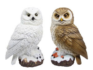 26cm Realistic Owl on Base 2 Asstd