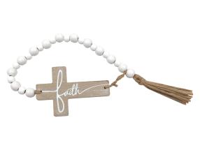 20cm Religious Cross with Beads Table Decor