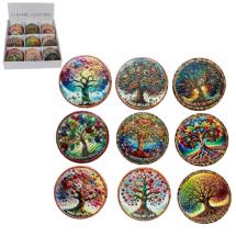 10cm Round Coaster with Tree of Life Design 9 Asstd (72=Free Display)