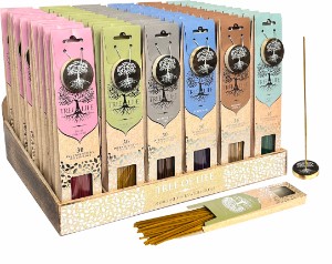 Tree of Life 30 Piece Incense Gift Pack with Incense Holder 6 Asstd (72=Free Display)