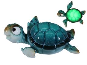 21cm Blue Comical Marble Turtle with Light in Gift Box