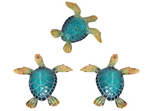 17cm Realistic Marble Blue Turtle