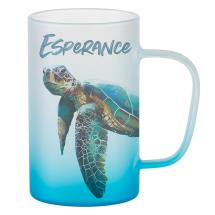 16oz Beer Mug w/Blue Frost Turtle