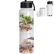 3 in 1 500ml Stainless Steel Tumbler Mug with Crocodile Design